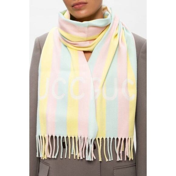 NWT Authentic Gucci Striped Wool Scarf - Picture 5 of 11